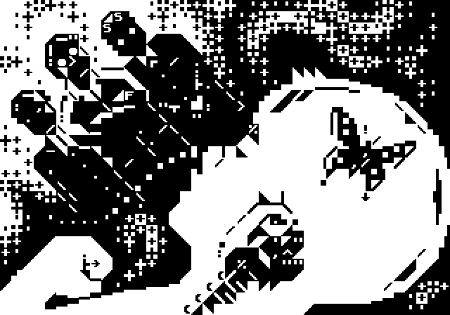 An abstract ATASCII illustration.